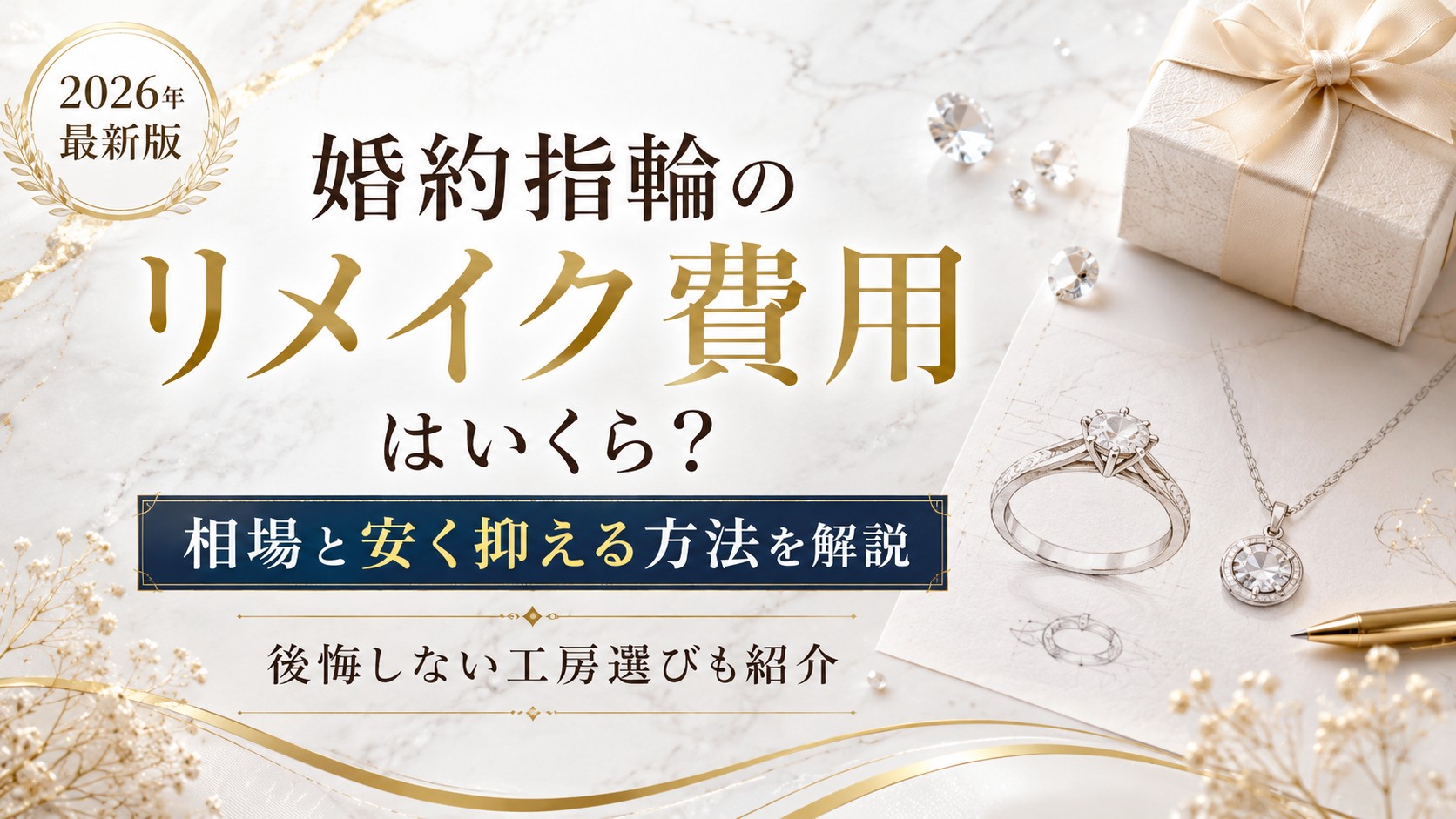 婚約指輪のリメイク費用の相場と安く抑える方法を解説したアイキャッチ画像