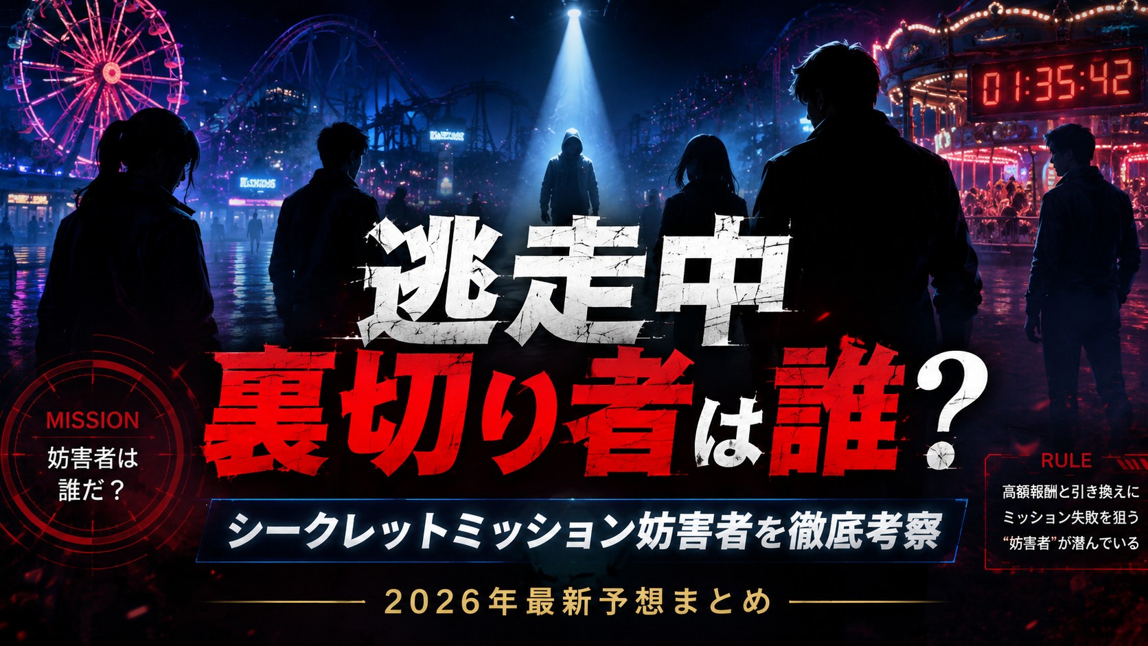 逃走中2026裏切り者予想・妨害者候補4人を徹底考察