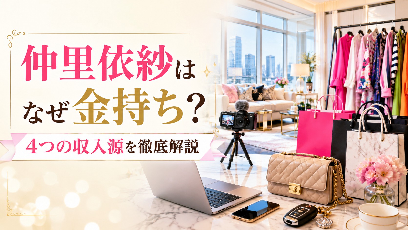 仲里依紗はなぜ金持ち？4つの収入源を解説する記事のアイキャッチ画像